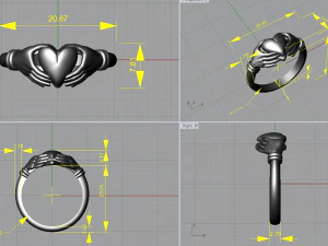 Heart and hands ring 3D Print Model