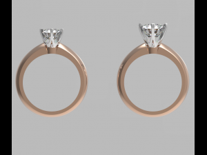 Solitaire engagement ring 0-5CT 0-75CT 1CT 2CT 3D-Druckmodell