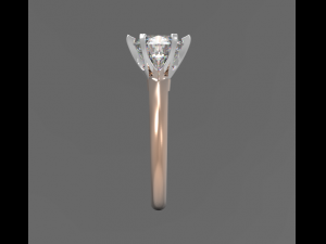 Solitaire engagement ring 0-5CT 0-75CT 1CT 2CT 3D-Druckmodell