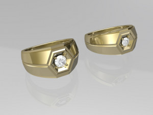 Mens solitaire ring 3D printmodel