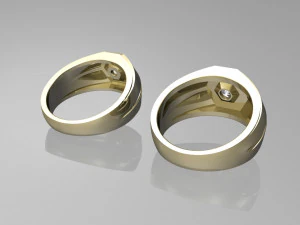 Mens solitaire ring 3D Print Model