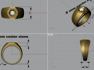 Mens solitaire ring 3D printmodel