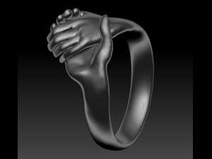 Holding hands ring 3D Print Model