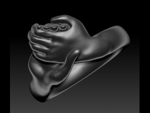 Holding hands ring 3D 打印模型