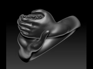 Holding hands ring 3D Print Model