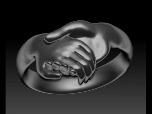 Holding hands ring 3D Print Model