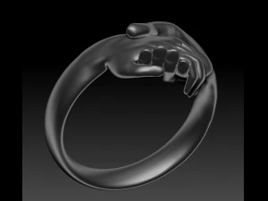 Holding hands ring 3D Print Model