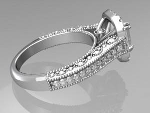 Vintage engagement ring 3D Print Model