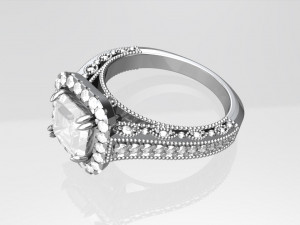 Vintage engagement ring 3D Print Model
