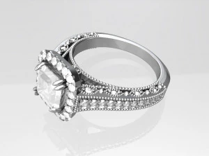Vintage engagement ring 3D Print Model