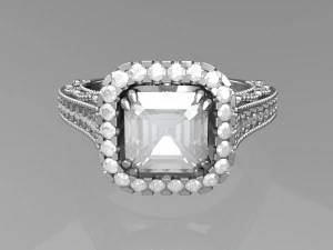 Vintage engagement ring 3D Print Model