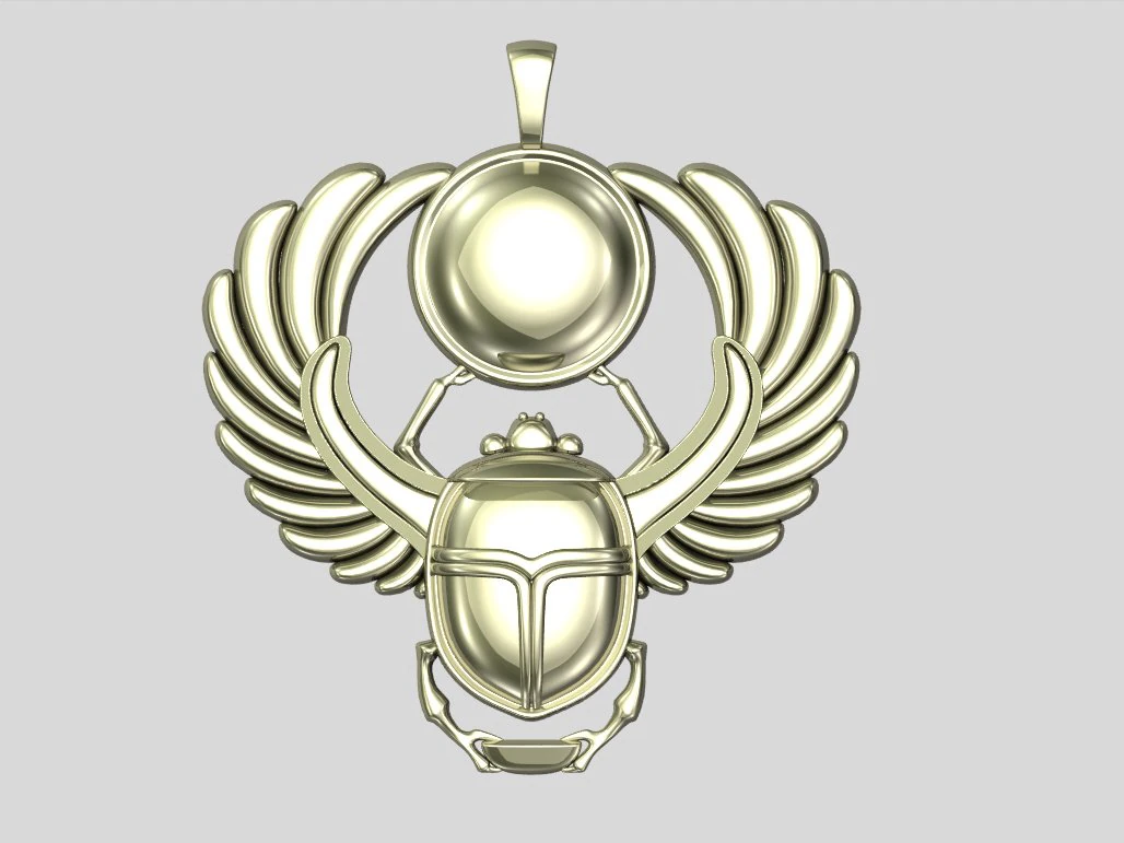 Scarab pendant 3D Print Model .c4d .max .obj .3ds .fbx .stl .blend 