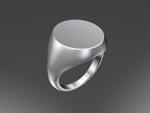 Oval signet ring - base Modèles 3D en vedette .c4d .max .obj .3ds .fbx .stl .blend 