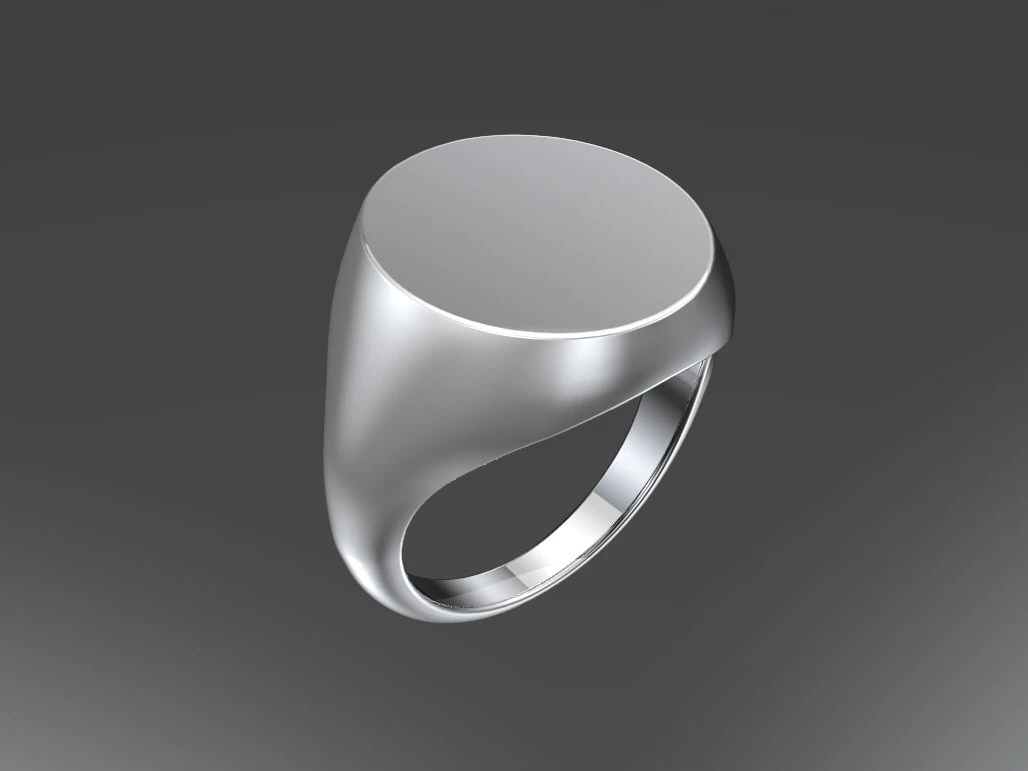 Oval signet ring - base 3D Print Model .c4d .max .obj .3ds .fbx .stl .blend 