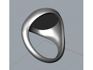 Oval signet ring - base Modèles 3D en vedette