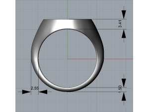 Oval signet ring - base Modèles 3D en vedette