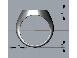 Oval signet ring - base 3D Print Model