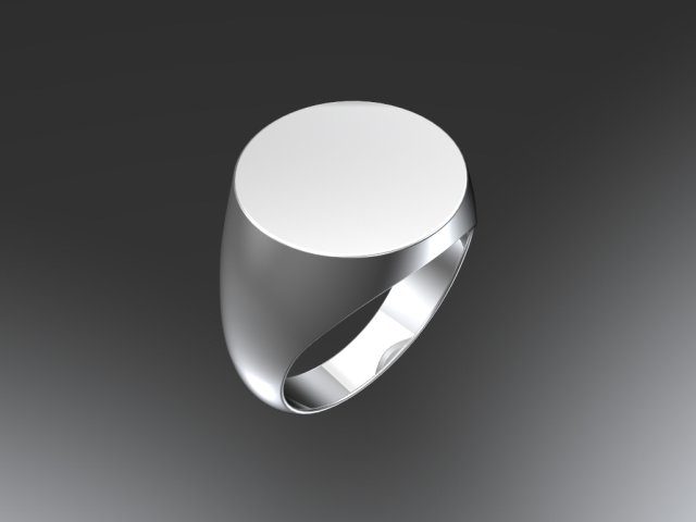 Round signet ring-base 3D Print Model .c4d .max .obj .3ds .fbx .stl .blend 