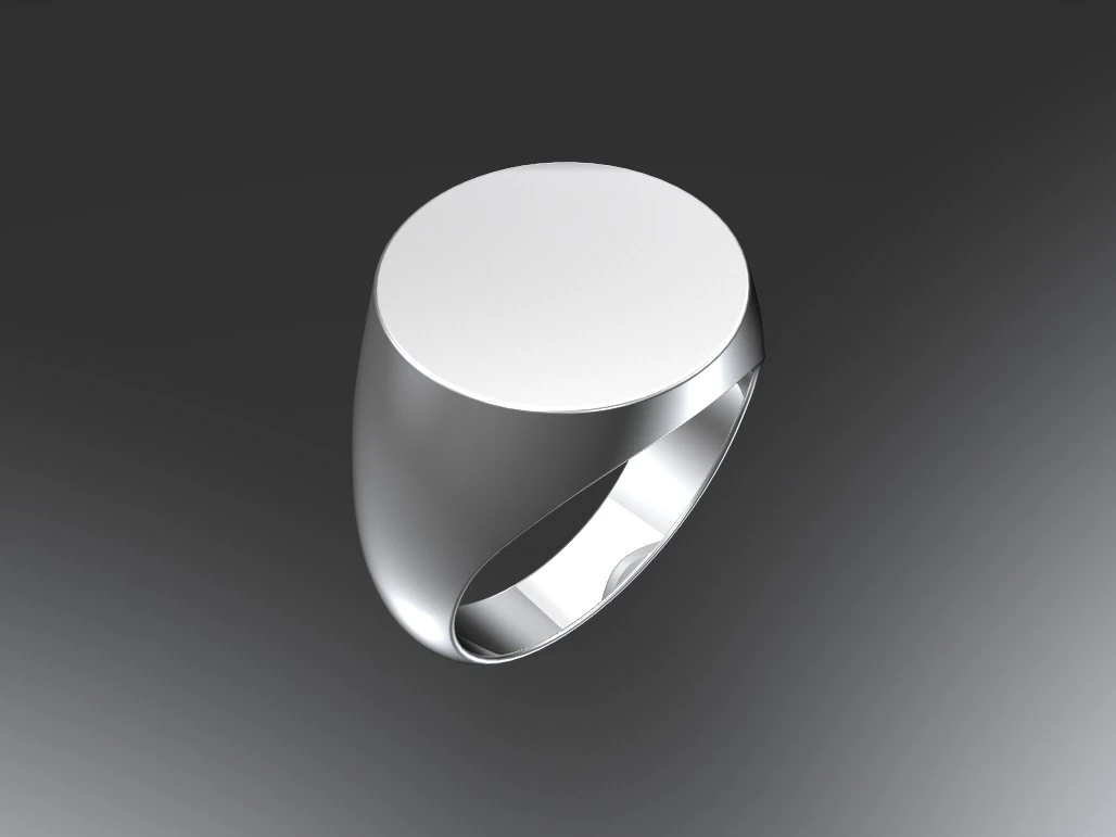 Round signet ring-base 3D Print Model .c4d .max .obj .3ds .fbx .stl .blend 