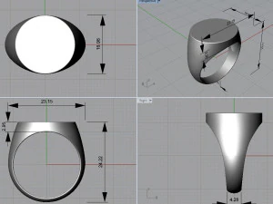 Round signet ring-base 3D Print Model