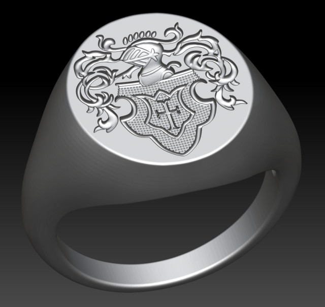 Family crest ring 3D-Druckmodell .c4d .max .obj .3ds .fbx .stl .blend 