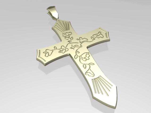 Cross pendant 3D Print Model .c4d .max .obj .3ds .fbx .stl .blend 