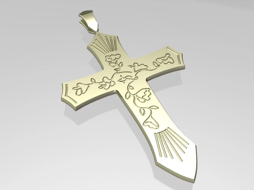Cross pendant 3D Print Model .c4d .max .obj .3ds .fbx .stl .blend 