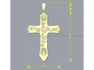 Cross pendant 3D Print Model