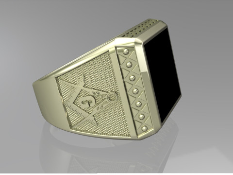 Masonic ring Modelo de impresión 3D