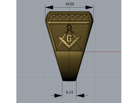 Masonic ring Modelo de impresión 3D