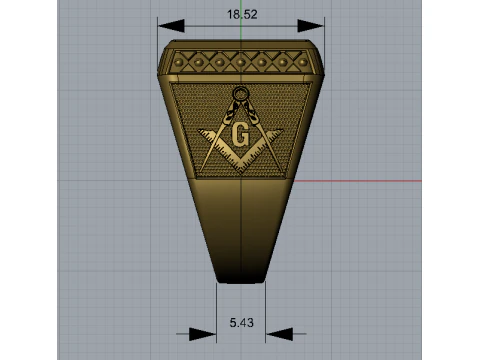 Masonic ring 3D Print Model