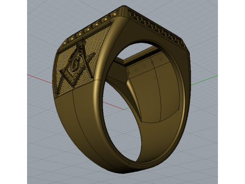 Masonic ring Modelo de impresión 3D