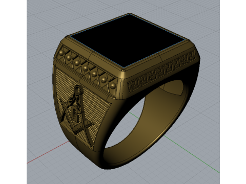 Masonic ring Modelo de impresión 3D