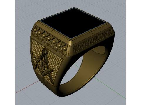 Masonic ring 3D Print Model
