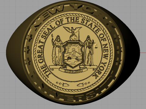 New york university ring 3D प्रिंट मॉडल
