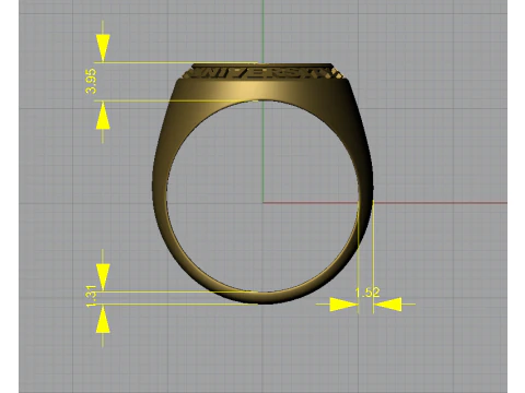 New york university ring 3D Print Model