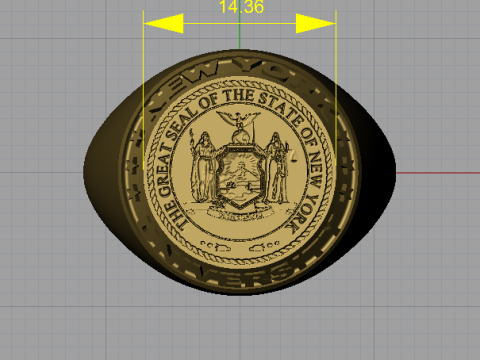 New york university ring 3D प्रिंट मॉडल