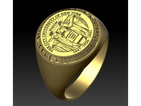 New York university ring 3D-printmodel