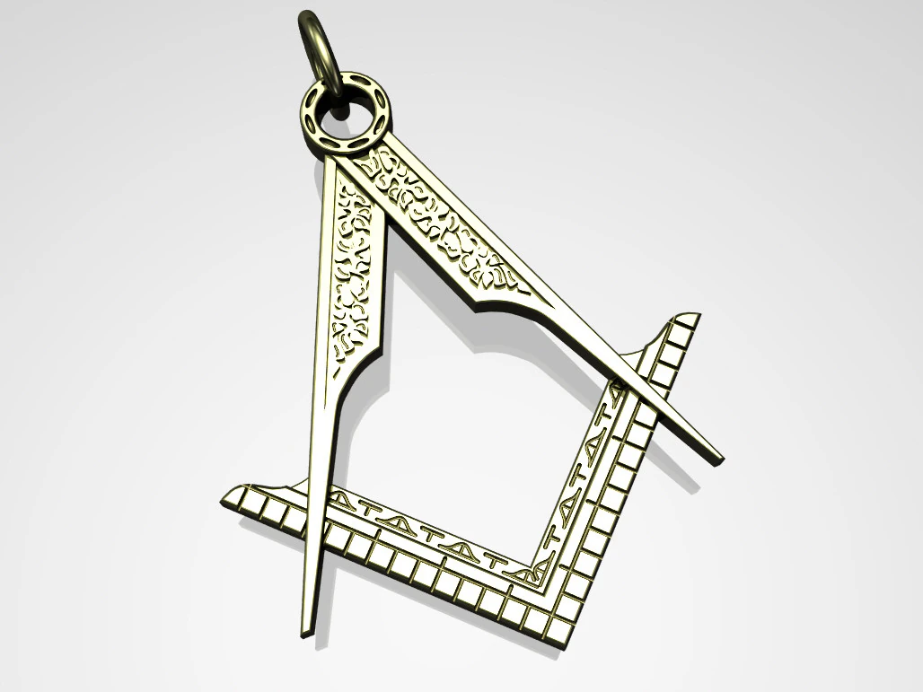 Masonic pendant 2 3D Print Model .c4d .max .obj .3ds .fbx .stl .blend