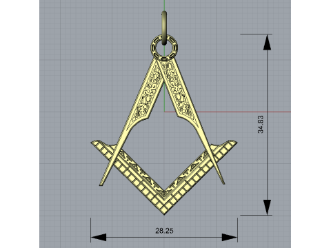 Masonic pendant 2 3D-printmodel