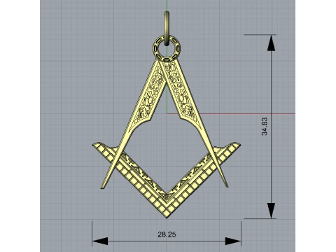 Masonic pendant 2 3D Print Model