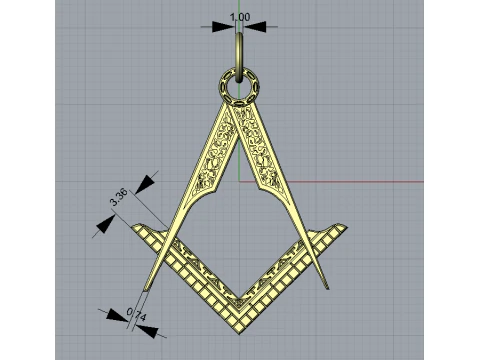 Masonic pendant 2 3D Print Model