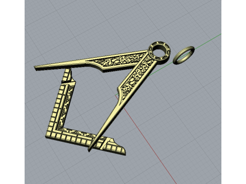 Masonic pendant 2 3D-printmodel