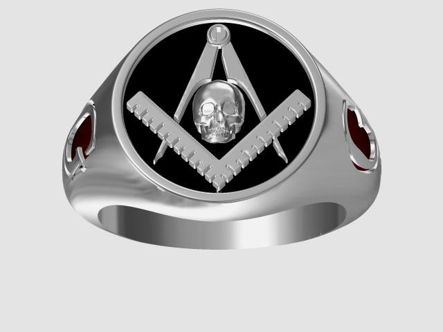 Masonic ring 3D Print Model .c4d .max .obj .3ds .fbx .stl .blend 
