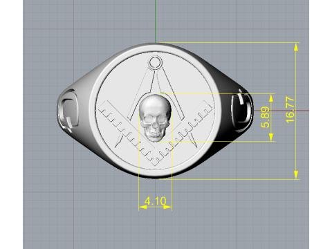Masonic ring 3D Print Model