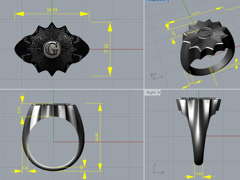 Masonic ring 3D 打印模型