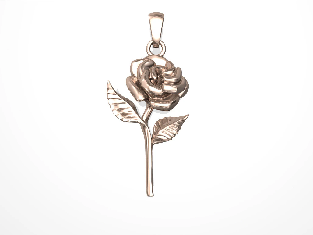 Rose pendant 3D Print Model .c4d .max .obj .3ds .fbx .stl .blend 