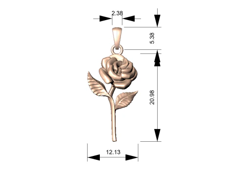 Rose pendant 3D Print Model
