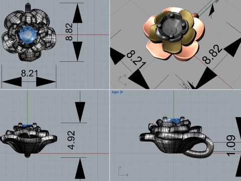 Rose pendant 3D Print Model