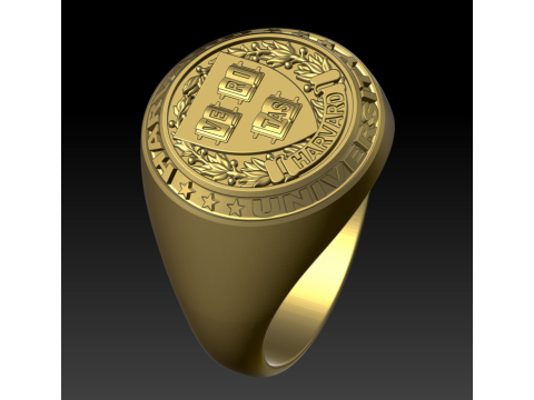 Harvard university ring 3D-printmodel